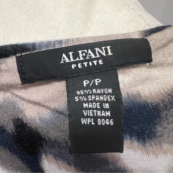 Alfani Women's Petite Size SP Black Tan  Blend Geometric Dress - Picture 4 of 4